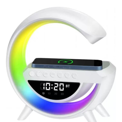 RGB Işıklı Kablosuz Şarjlı Bluetooth Hoparlör Saat ve Alarm Özellikli