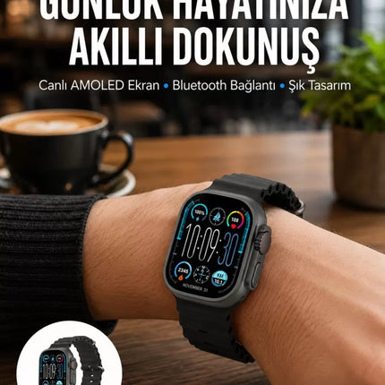 AMOLED Akıllı Saat Bluetooth Arama Su Geçirmez Yeni Nesil