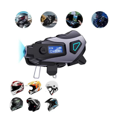 Kask İçi Bluetooth Kulaklık Kamera ve Fener Özellikli Su Geçirmez Dayanıklı Tasarım