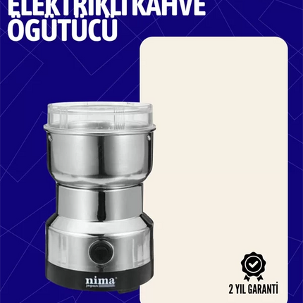 Elektrikli Sessiz Kahve Öğütücü | Çok Fonksiyonlu, 200W, AB Fişli, Kolay Temizlenir
