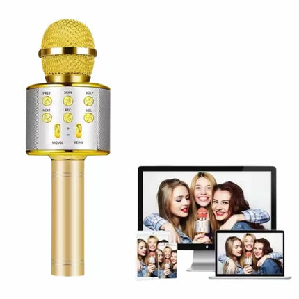 Karaoke Mikrofon Bluetooth Bağlantılı Aux Girişli Uzun Pil Ömrü Yüksek Ses Kaliteli