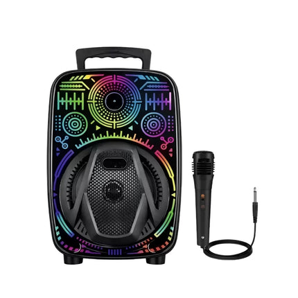 Taşınabilir Bluetooth Speaker Mikrofonlu RGB Işıklı Karaoke Ses Sistemi