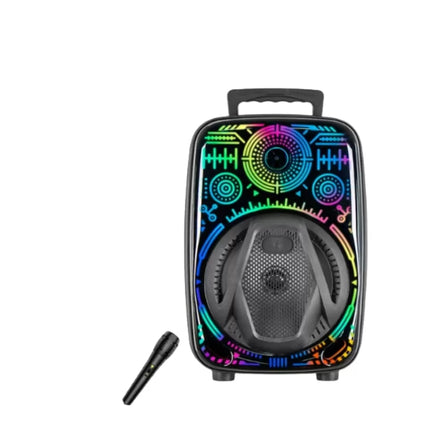 Taşınabilir Bluetooth Speaker Mikrofonlu RGB Işıklı Karaoke Ses Sistemi