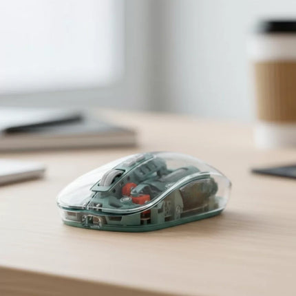 Bluetooth ve 2.4G USB Destekli Pilli Kablosuz Şeffaf Mouse