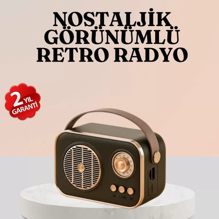 Bluetooth’lu Retro Radyo – FM Destekli Nostaljik Hoparlör
