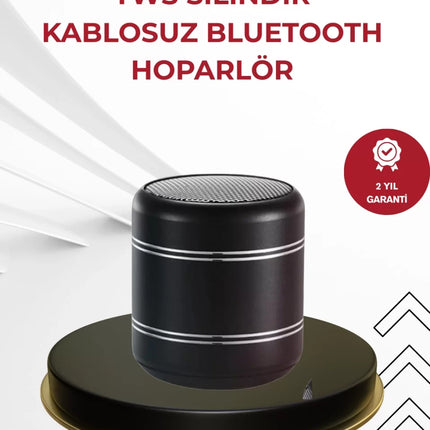 Kompakt Silindir Metal Bluetooth Hoparlör 400 mAh Uzun Pil TWS Destekli