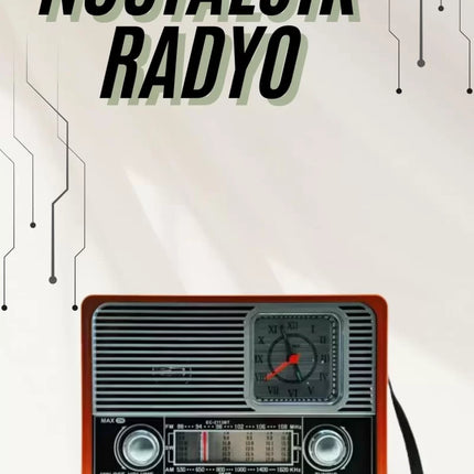 Saatli Fenerli Bluetooth Nostaljik Radyo AUX SD USB Girişli Bluetooth Hoparlör
