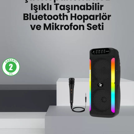 Taşınabilir Şarjlı Hoparlör USB, SD Kart, AUX Girişli