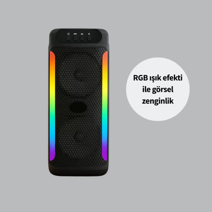 Taşınabilir Şarjlı Hoparlör USB, SD Kart, AUX Girişli