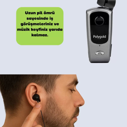 10 Saat Konuşma Süreli Klipsli Bluetooth Kulaklık