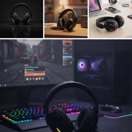 Gaming Headset Kablosuz Bluetooth 40MM Sürücülü Mikrofonlu Oyuncu Kulaklığı