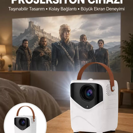 Projeksiyon Ev Sineması Bluetooth 4k HD Kaliteli Görüntü Kumandalı Yeni Nesil