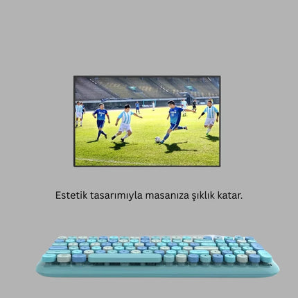 Kablosuz Retro Klavye ve Mouse Seti – 104 Tuşlu, Sessiz Yazım