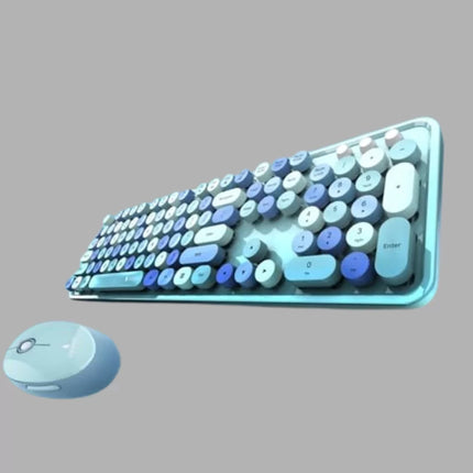 Retro Daktilo Stilli Kablosuz Klavye Mouse Seti – Sessiz ve Şık