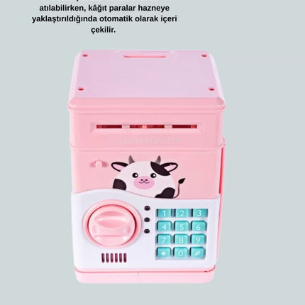 ATM Tasarımlı Pembe Işıklı Sesli Çocuk Kumbarası