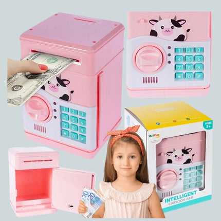ATM Tasarımlı Pembe Işıklı Sesli Çocuk Kumbarası