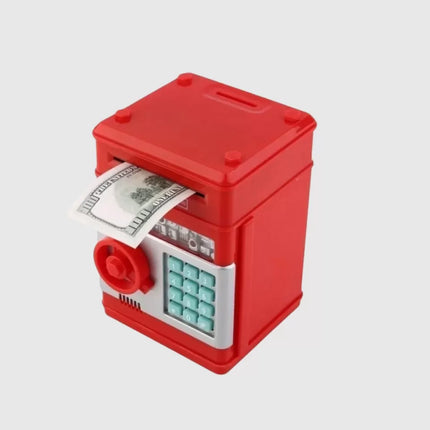 Kırmızı Şifreli ATM Kasa Para Yutan Kumbara