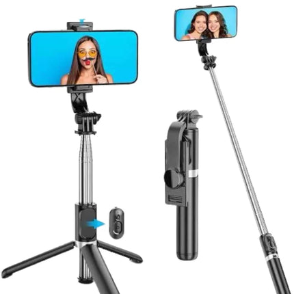 Tripod Selfie Çubuğu Bluetooth Kumandalı Kablosuz Led Işıklı