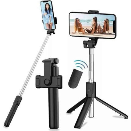 Tripod Selfie Çubuğu Bluetooth Kumandalı Kablosuz Led Işıklı