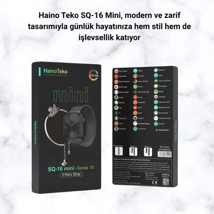 Akıllı Saat SQ-16 Mini Series 10 | Unisex Tasarım, Sağlık ve Spor Takibi