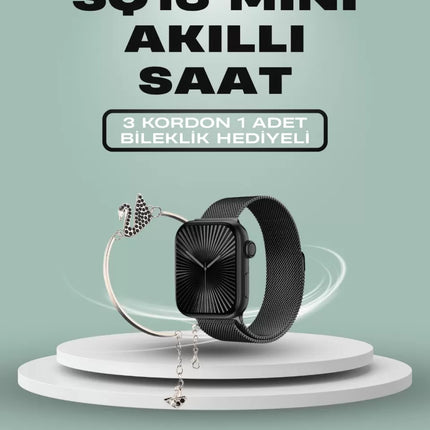 SQ-16 Mini Series 10 Akıllı Saat – 3 Kordon + Hediye Bileklik