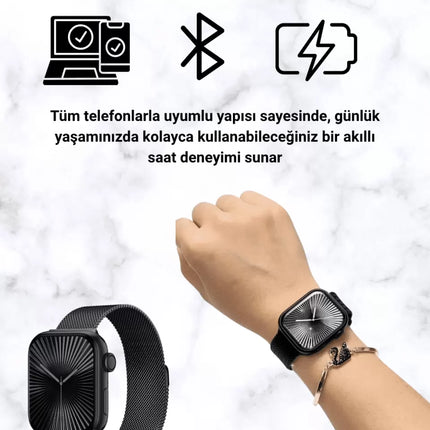 SQ-16 Mini Series 10 Akıllı Saat – 3 Kordon + Hediye Bileklik