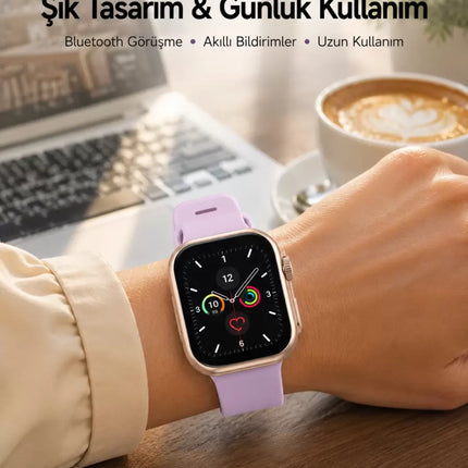 Bluetooth Telefon Görüşmesi, Nabız Ölçümü ve Uyku Takibi Özellikli Akıllı Saat