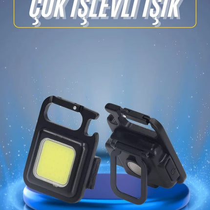 Kamp Çadır Lambası Şarjlı El Feneri Işıldak Anahtarlık Mini Mıknatıslı