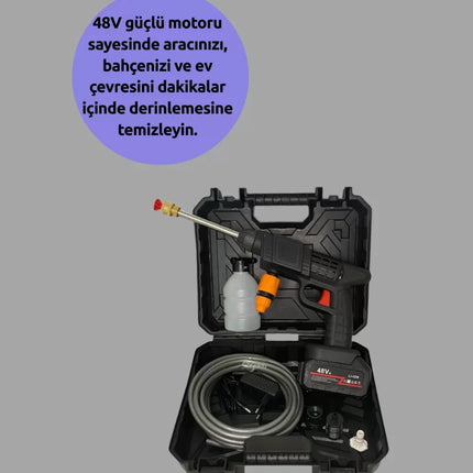 TEK BATARYALI 48V Şarjlı Basınçlı Yıkama Makinesi