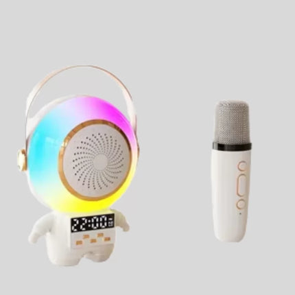 Astronot Tasarımlı Bluetooth Speaker ve Kablosuz Mikrofon Karaoke Seti