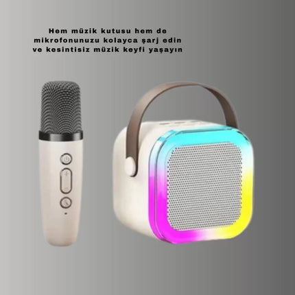 Bluetooth Karaoke Mikrofon ve Hoparlör Seti Taşınabilir