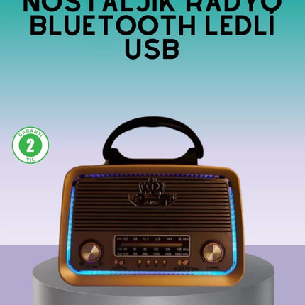 Bluetooth Özellikli Nostalji Radyo 3 Bant FM AM SW