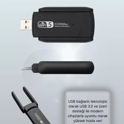 Realtek Chipsetli 5G Destekli Yüksek Hızlı Ağ Adaptörü