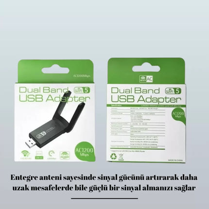 USB WiFi Adaptör – 1200 Mbps Hız