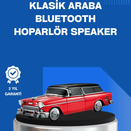 Retro Araba Şekilli Kablosuz Bluetooth Hoparlör