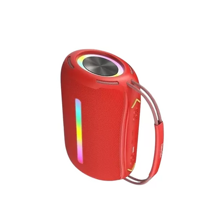 360 RGB LED'li Taşınabilir Bluetooth Hoparlör – Kırmızı, USB/TF Destekli