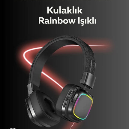 RGB Işıklı Katlanabilir Bluetooth 5.3 Kulak Üstü Kulaklık