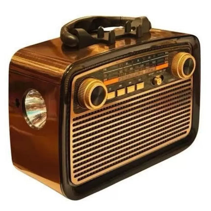 Nostalji Radyo Bluetooth Hoparlör USB-SD Kart Giriş Led Fener Işıklı Bataryalı Pilli Yeni Nesil