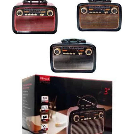 Nostaljik Görünümlü Ahşap Radyo TF SD USB Girişli Led Fener Işıklı