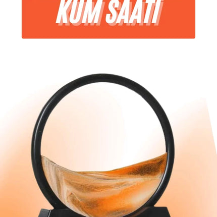 3D LED Işıklı Kum Saati Gece Lambası Hareketli Sulu Kum Saati Orta Boy