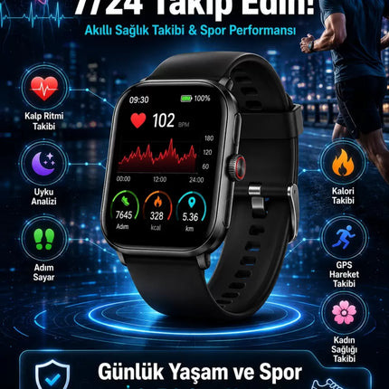 Akıllı Saat Wireless Şarj Yüksek Çözünürlüklü Müzik Dinleme Sesli Cevaplama Yeni Nesil