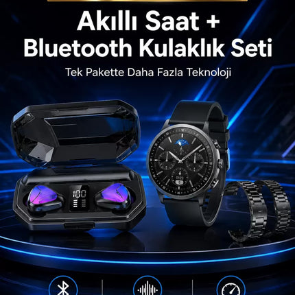 Yeni Nesil Kampanyası Bluetooth Bağlantılı Akıllı Saat ve Kablosuz Kulaklık Dijital Göstergeli