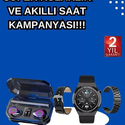 Yeni Nesil Kampanyası Bluetooth Bağlantılı Akıllı Saat ve Kablosuz Kulaklık Dijital Göstergeli