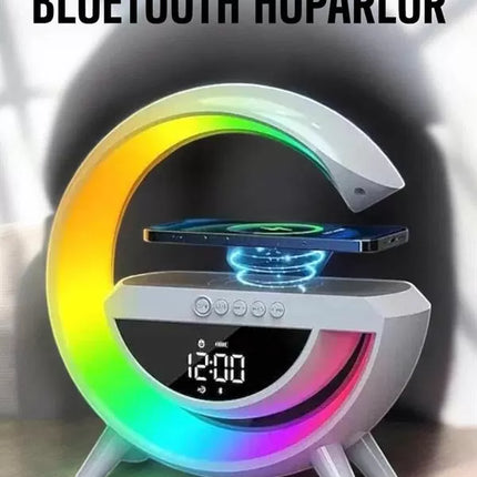 Bluetooth Hoparlör Dijital Göstergeli Wireless Şarj RGB Işıklı