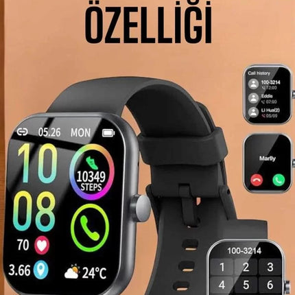 Akıllı Saat Tema Değiştirme Bluetooth Bağlantılı Arama Cevaplayan