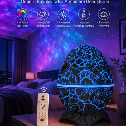 Yumurta Şeklinde Su Dalgalı Bluetooth Speaker Lamba Renkli Şarjlı Yeni Nesil