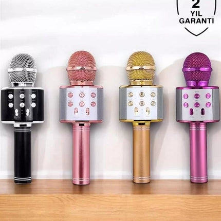 Şarjlı ve Uzun Pil Ömürlü Karaoke Mikrofon USB Bellek Destekli, Profesyonel Ses