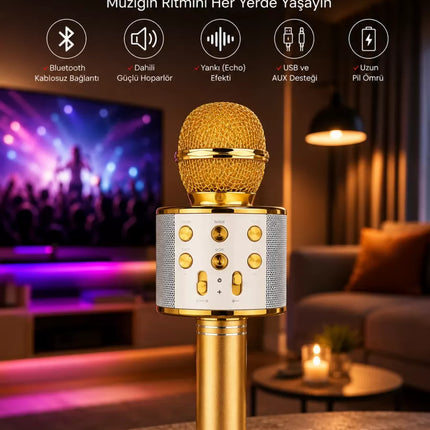 Taşınabilir Bluetooth Karaoke Mikrofon: Hafıza Kart Girişli, Etkileyici Performans