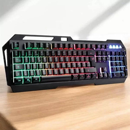 Q Klavye RGB Işıklı Klavye Ve Mouse Seti Kablolu Mouse Hediyeliş