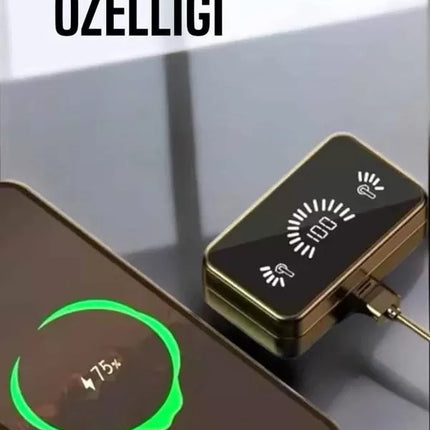 Aynalı Bluetooth Kulaklık Telefon Standlı Dijital Göstergeli